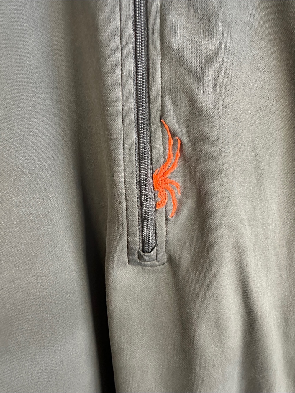 Spyder Men's Long Sleeve Half-Zip Shirt in Gray and Orange - Picture 2 of 8